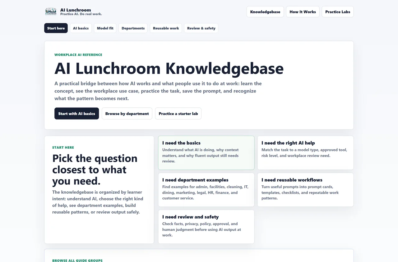 Intent-based knowledgebase: pick the question closest to what you need